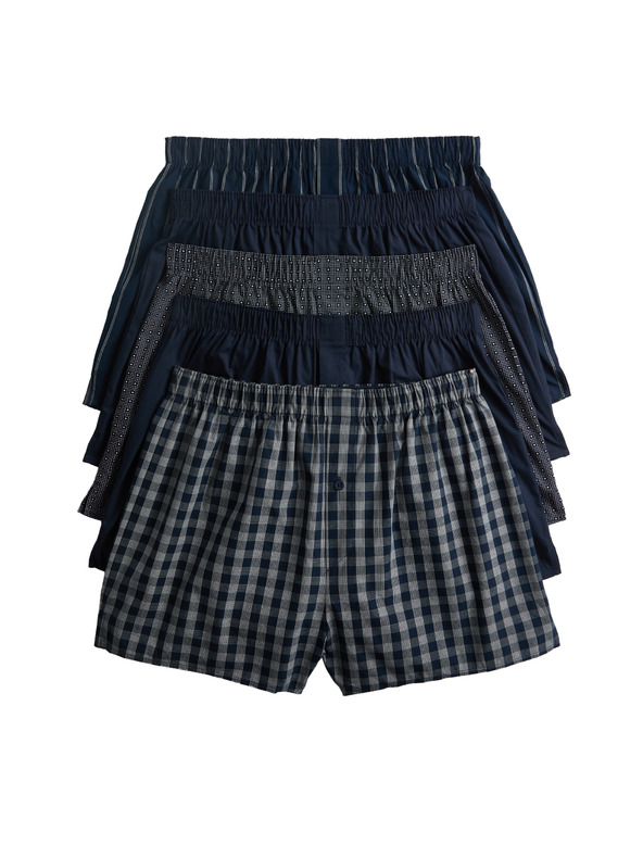 Marks & Spencer Комплект от пет мъжки къси панталони в тъмно синьо и тъмно сиво Marks Spencer