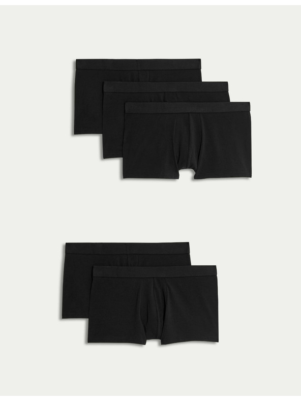 Marks & Spencer Комплект от пет мъжки боксерки в черно Marks & Spencer