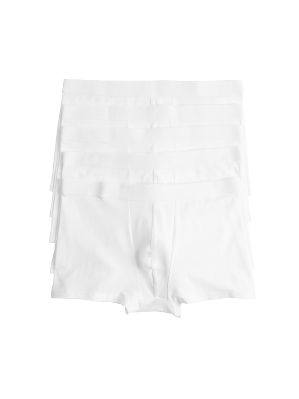 Marks & Spencer Комплект от пет мъжки боксерки в бяло Marks & Spencer