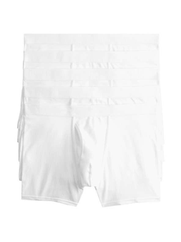 Marks & Spencer Къси памучни панталони от еластичен памук с технология Cool & Fresh™, 5 броя Marks & Spencer бяло