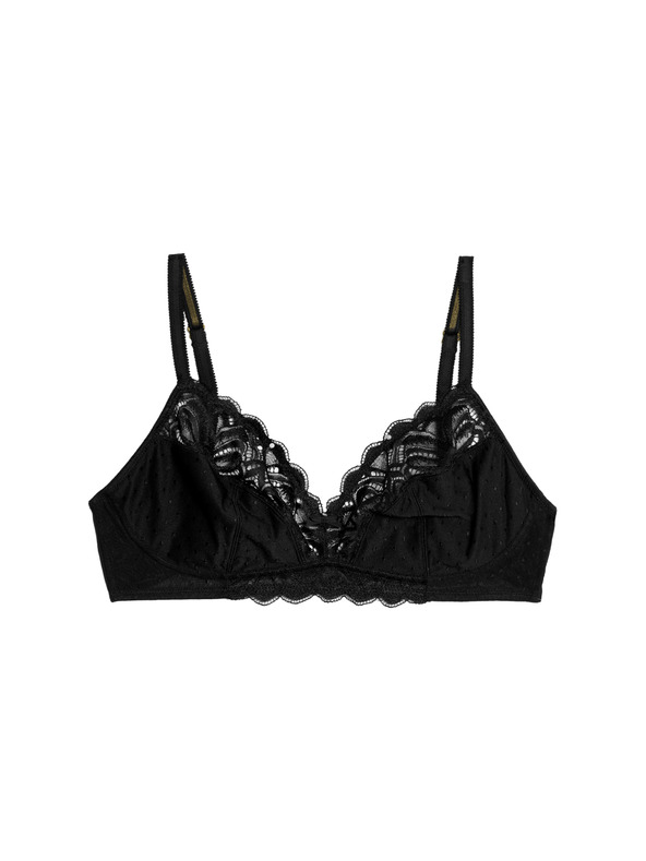 Marks & Spencer Сутиен Amelia с дантела, пълна чашка, с подплънки (A-E) Marks & Spencer черен