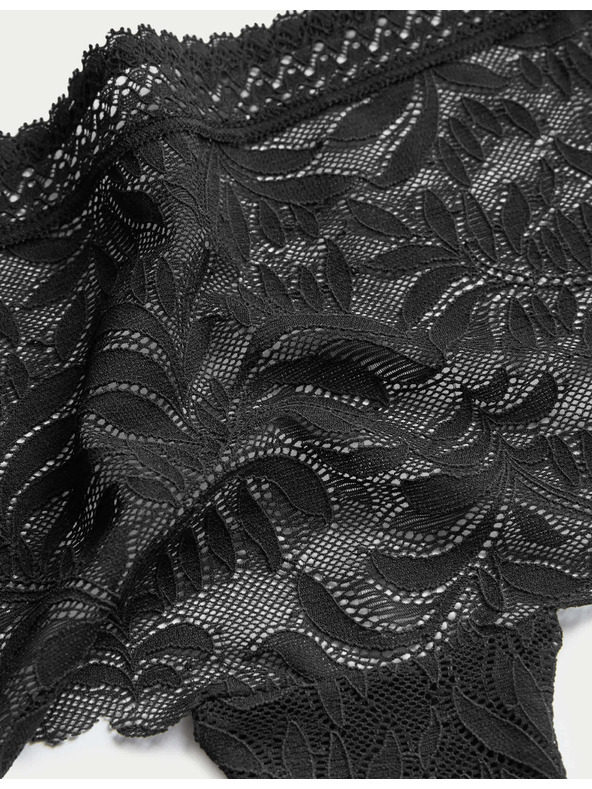 Marks & Spencer Комплект от три дамски дантелени бикини с технология Flexifit™ в черно от Marks & Spencer