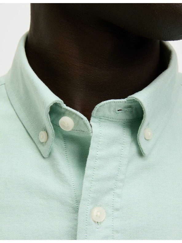 Marks & Spencer Оксфордска риза от чист памук The Ultimate Marks & Spencer зелена