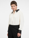 Orsay Кремава дамска риза с контрастна яка ORSAY