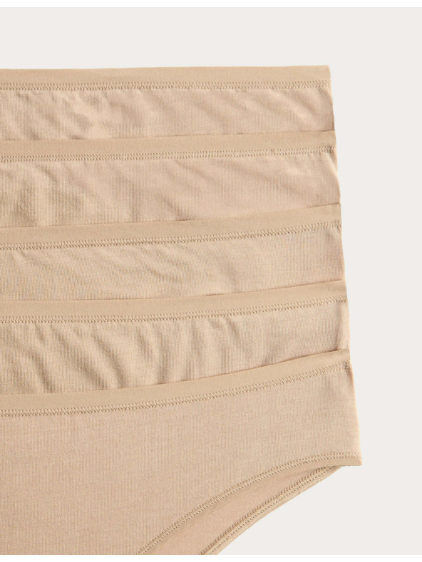 Marks & Spencer Бразилски бикини от модал, без видими ръбове, 5 бр. в опаковка Marks & Spencer бежов