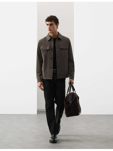 Marks & Spencer Функционално кепрово яке с текстура Marks & Spencer кафяво