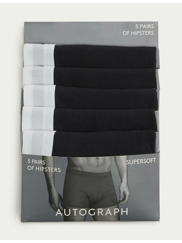 Marks & Spencer Бокови боксерки от смес памук Supima®, 5 бр. Marks & Spencer черен