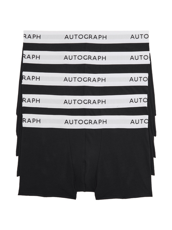 Marks & Spencer Бокови боксерки от смес памук Supima®, 5 бр. Marks & Spencer черен