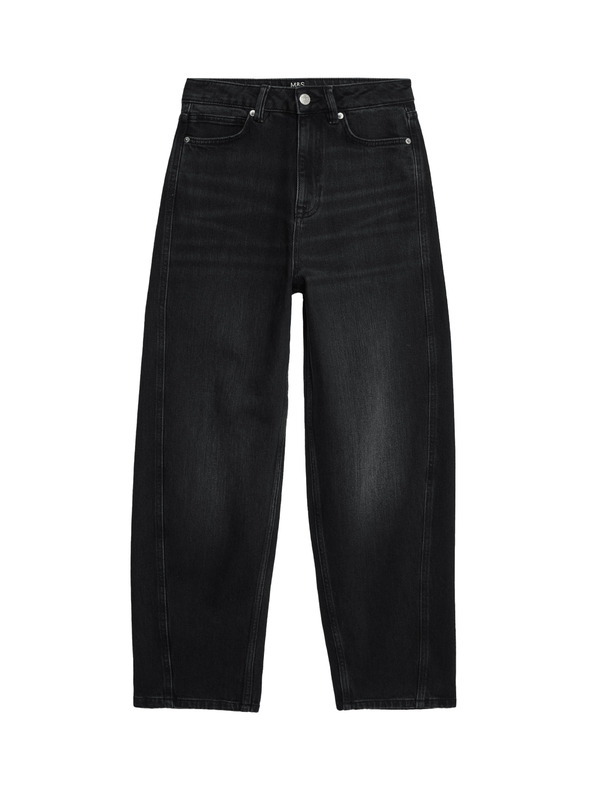 Marks & Spencer Дънки с моркови крачоли до глезена и висока талия Marks & Spencer черни