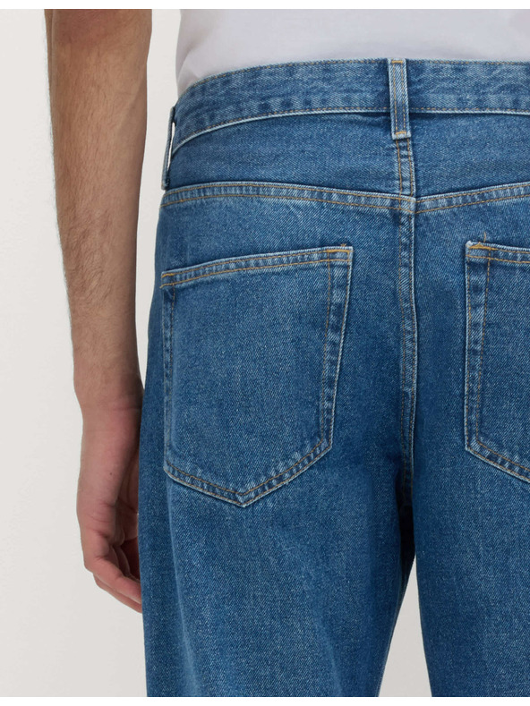 Marks & Spencer Гладки дънки със стандартен силует от чист памук Marks & Spencer синьо