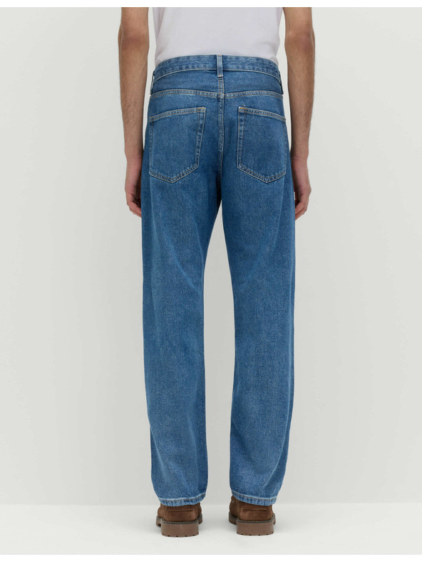 Marks & Spencer Гладки дънки със стандартен силует от чист памук Marks & Spencer синьо