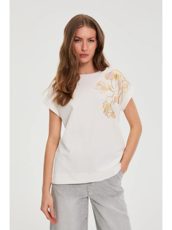 Moodo Блуза с печат бяла Moodo