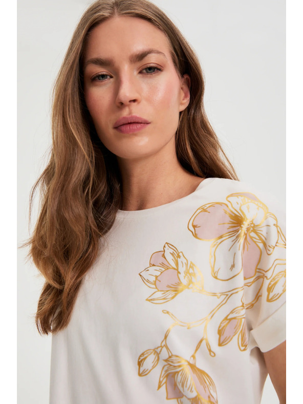 Moodo Блуза с печат бяла Moodo