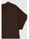 Moodo Тениска с деколте кафява Moodo