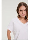 Moodo Тениска с деколте бяла Moodo