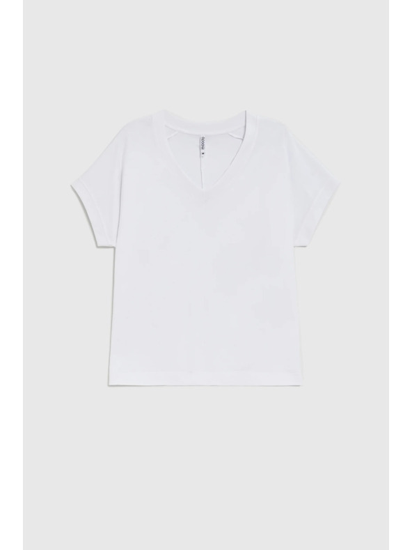 Moodo Тениска с деколте бяла Moodo