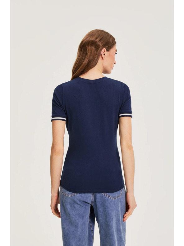 Moodo Памучна тениска тъмносиня Moodo