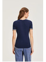 Moodo Памучна тениска тъмносиня Moodo