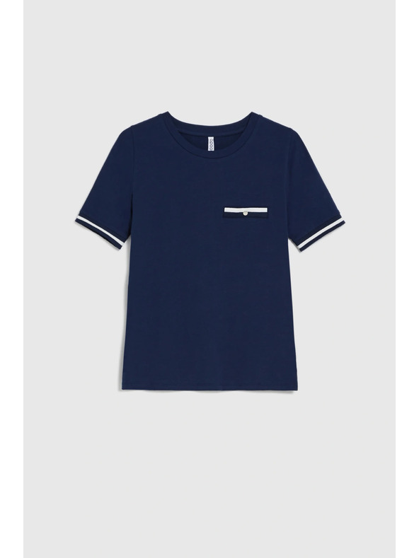 Moodo Памучна тениска тъмносиня Moodo