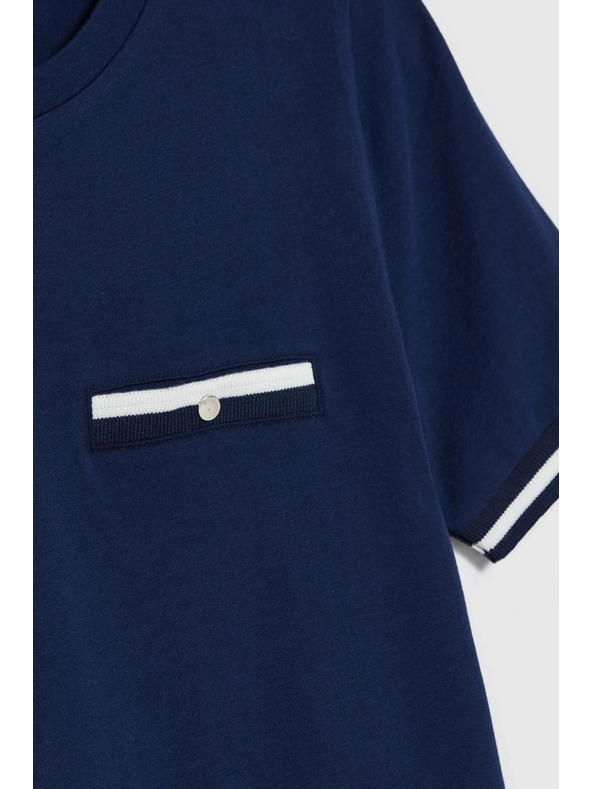 Moodo Памучна тениска тъмносиня Moodo