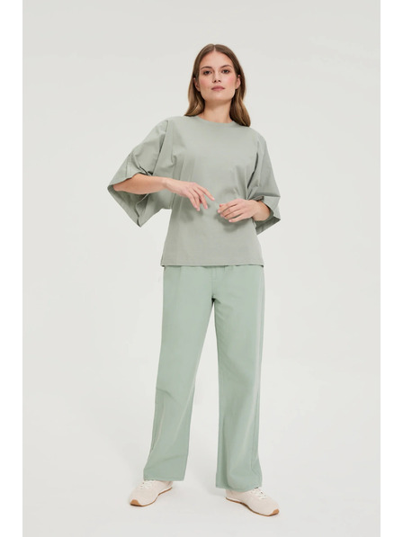 Moodo Блуза с широки ръкави маслинова Moodo