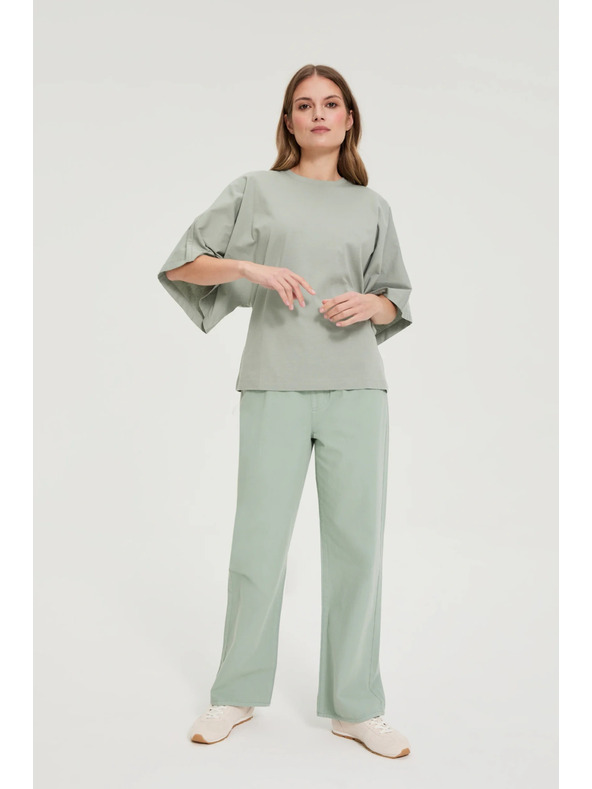 Moodo Блуза с широки ръкави маслинова Moodo