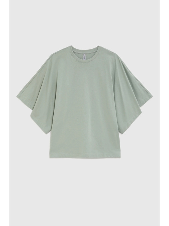 Moodo Блуза с широки ръкави маслинова Moodo