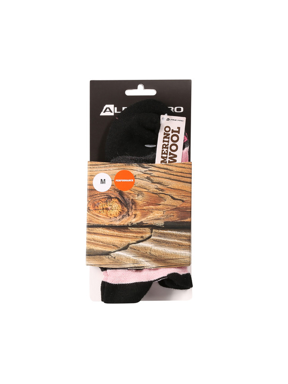 ALPINE PRO Вълнени чорапи до глезена от мерино ALPINE PRO WERDE pale mauve