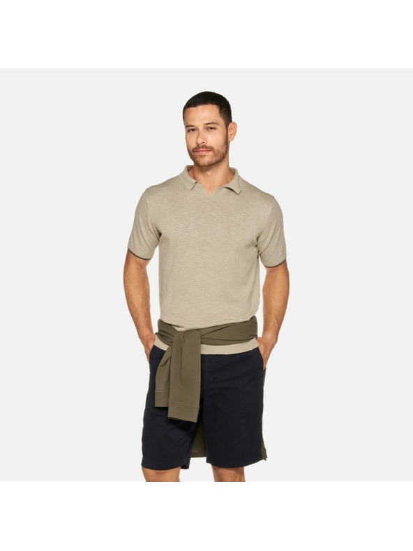 Geox Бежова мъжка поло тениска Geox Knit