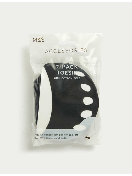 Marks & Spencer Чорапи с пръсти с висок дял памук, 2 чифта Marks & Spencer черна