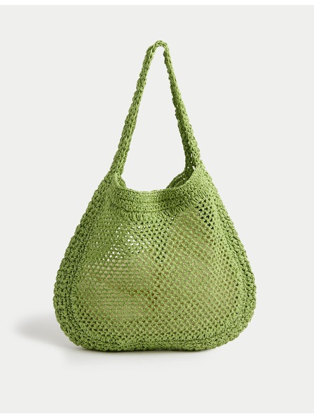 Marks & Spencer Тъканна пазарска чанта Marks & Spencer зелена
