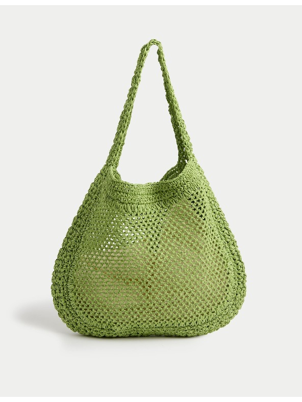 Marks & Spencer Тъканна пазарска чанта Marks & Spencer зелена