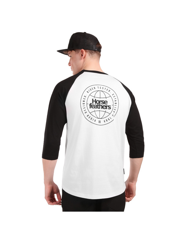 Horsefeathers Тениска Global Raglan - white/black