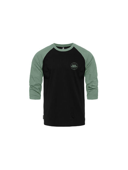 Horsefeathers Тениска Global Raglan - black/iceberg green