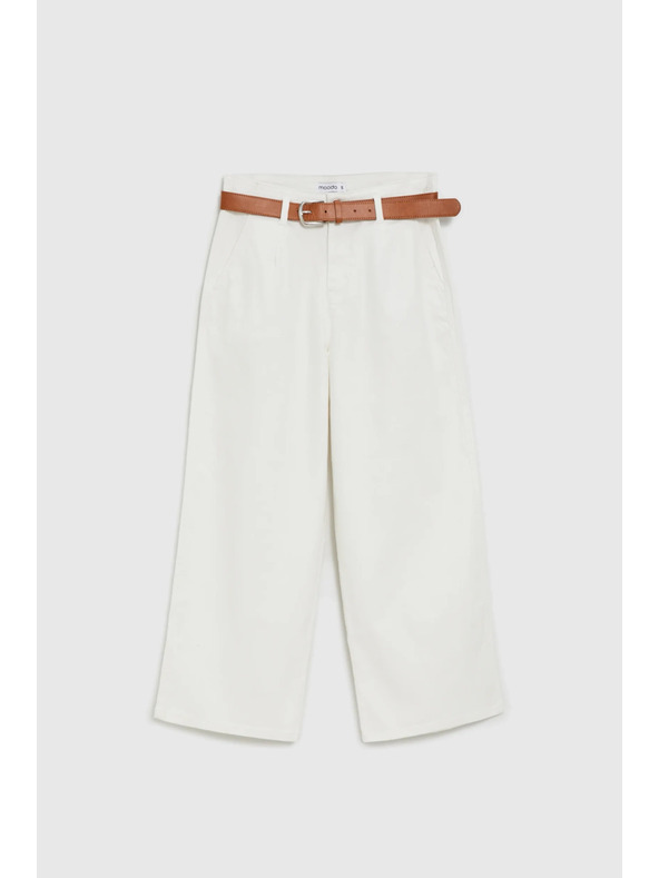 Moodo Дънки с широки крачола бели Moodo