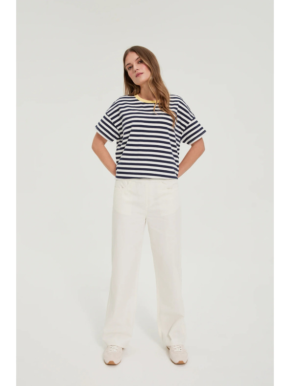 Moodo Дънки с широки крачола бели Moodo