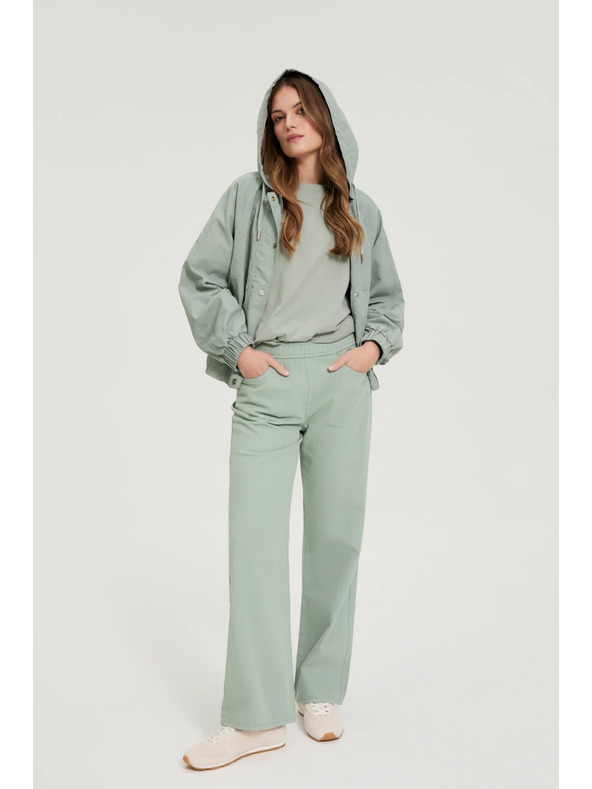 Moodo Дънки с широки крачола хаки Moodo