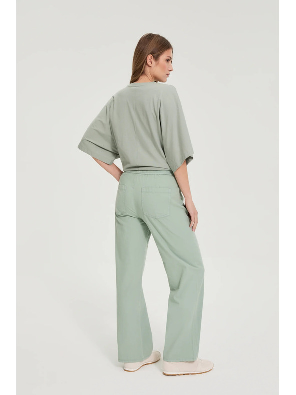 Moodo Дънки с широки крачола хаки Moodo