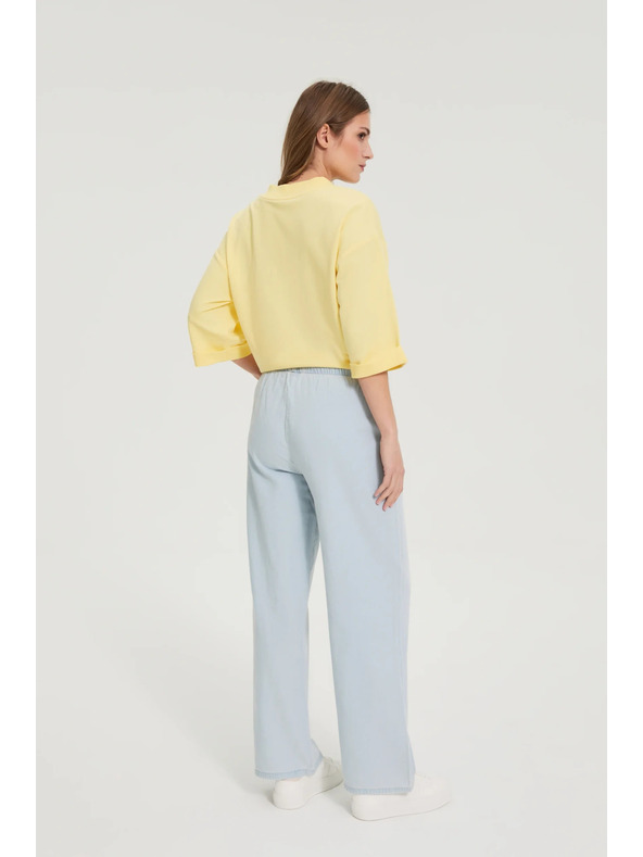 Moodo Дънки с широки крачоли сини Moodo