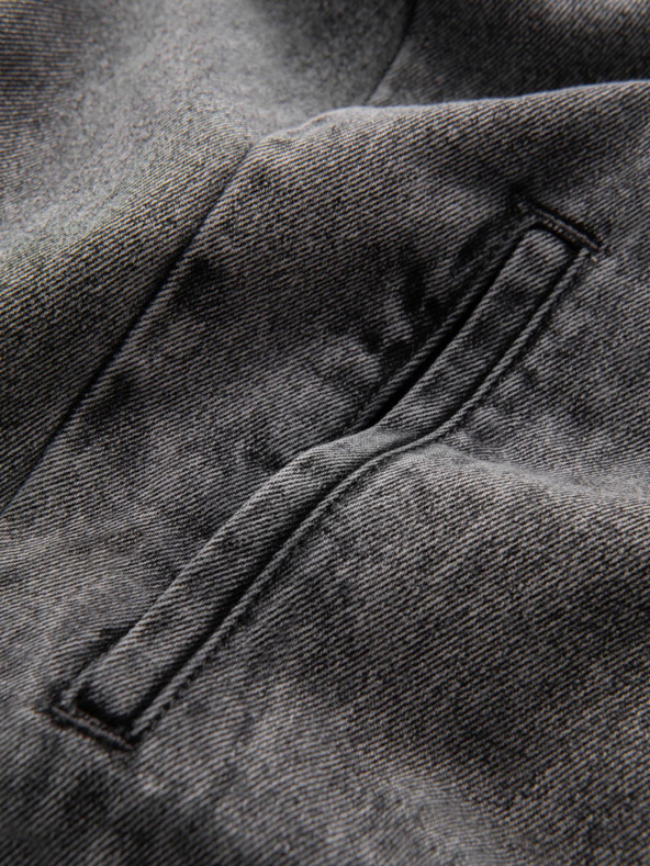 Ombre Clothing Мъжко бомбър яке от деним с ефект на изпиране на камъни - сиво V1 OM-JADJ-0163 Ombre Clothing