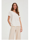 Moodo Блуза с декоративна аплика бяла Moodo