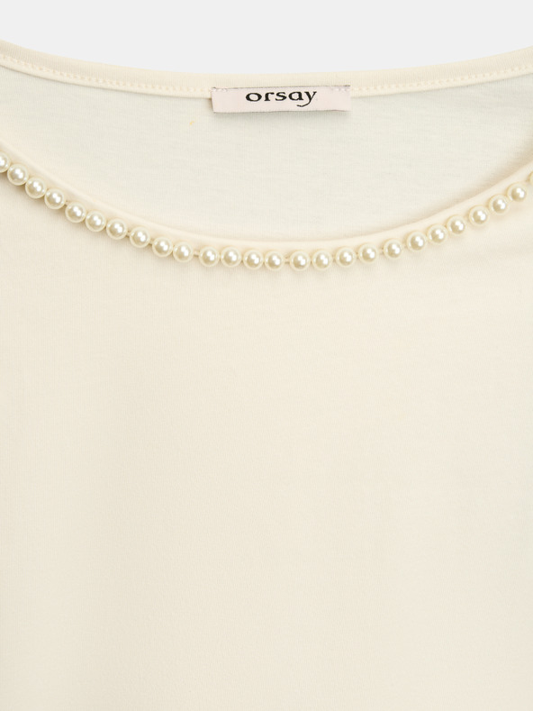 Orsay Кремава дамска тениска с апликация ORSAY