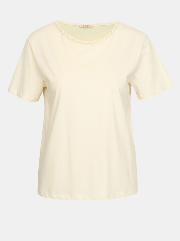 Orsay Кремава дамска тениска с апликация ORSAY