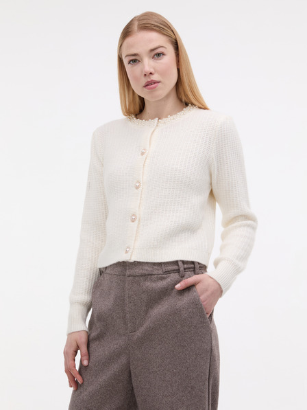 Orsay Кремава дамска жилетка с апликация ORSAY