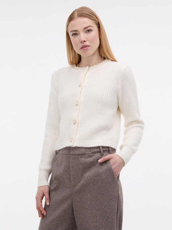 Orsay Кремава дамска жилетка с апликация ORSAY