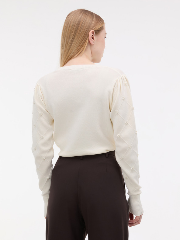 Orsay Кремав дамски пуловер с апликация ORSAY