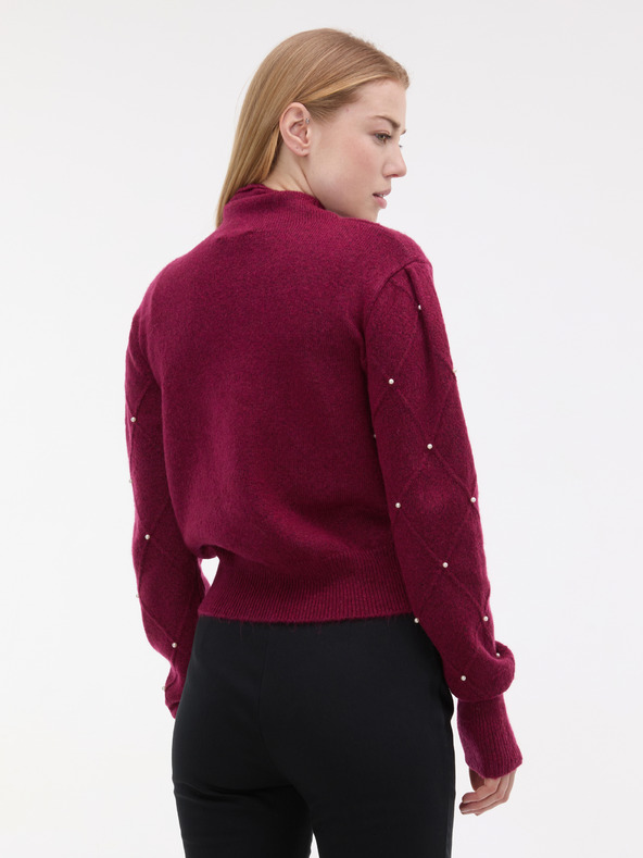 Orsay Бордо дамски пуловер с апликация ORSAY