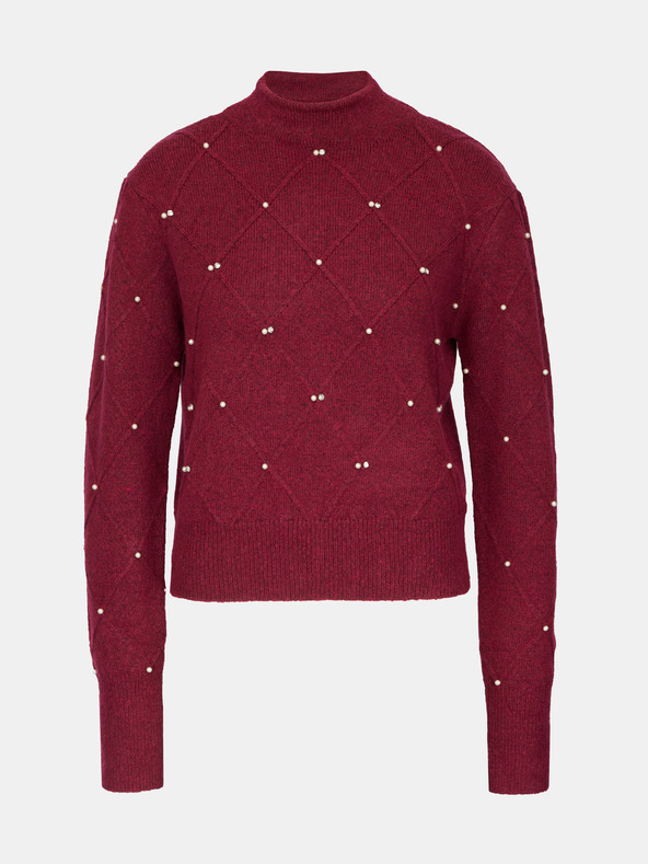 Orsay Бордо дамски пуловер с апликация ORSAY