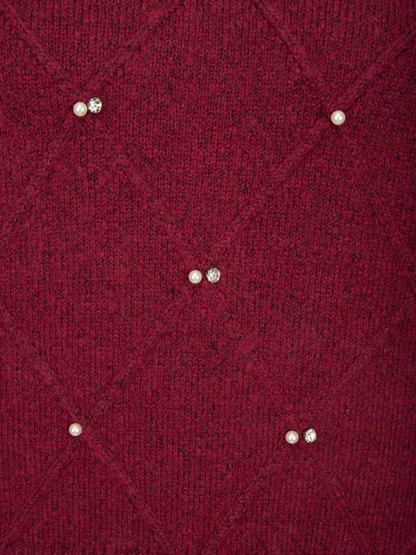 Orsay Бордо дамски пуловер с апликация ORSAY