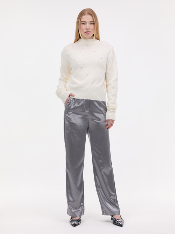 Orsay Кремав дамски пуловер с апликация ORSAY